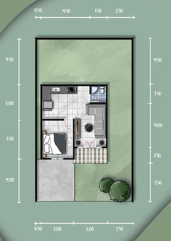 foto denah rumah tipe 36 perumahan Emerald Mansion 1