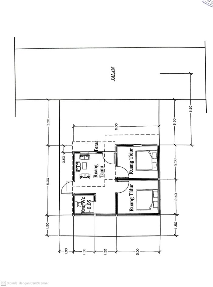 foto denah rumah tipe 30/65 m2 perumahan PERUMAHAN PANJI HARMONI VII