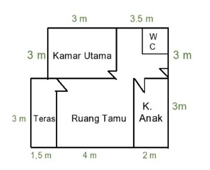 foto denah rumah tipe Subsidi 36 perumahan VILLA KHARISMA III