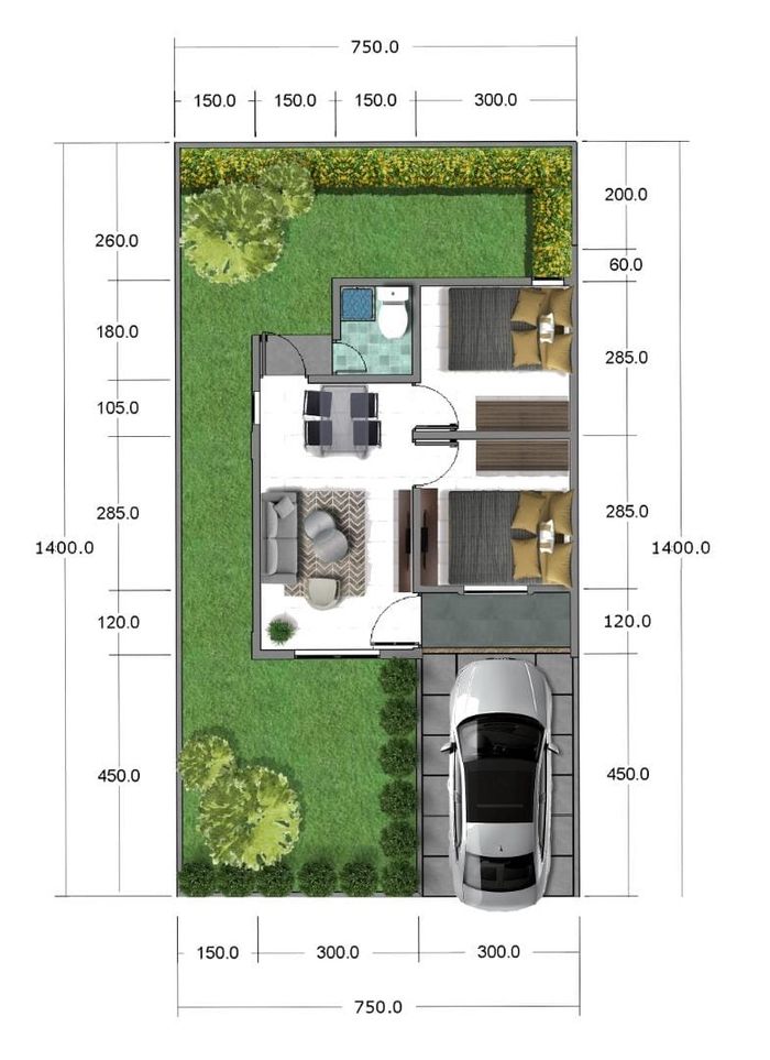 foto denah rumah tipe T 36/131 perumahan GRIYA AMARTA LOKA 3