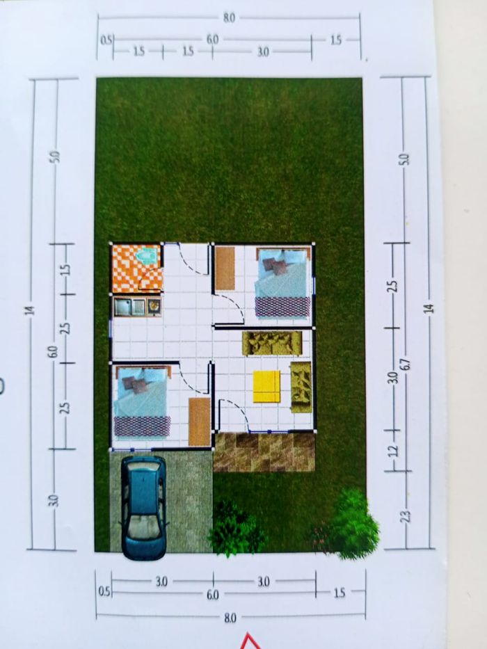 foto denah rumah tipe rumah hunian perumahan ARAFAH RESIDENCE TAHAP 2