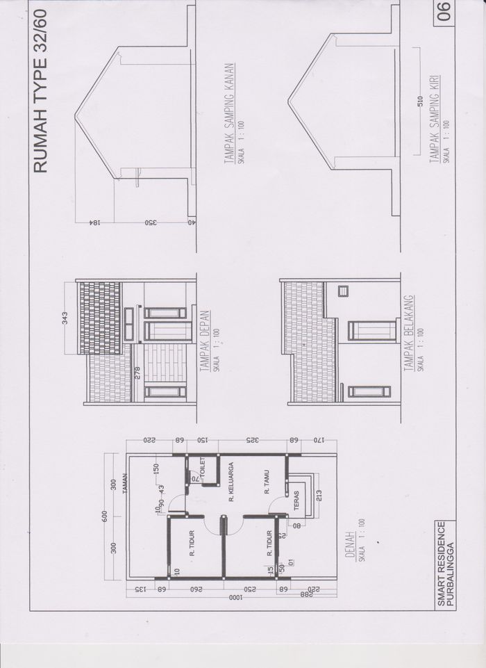 foto denah rumah tipe 32/60 perumahan Smart brilliant regency