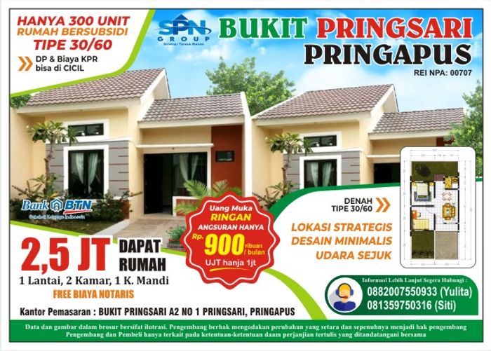 foto tampak rumah tipe Bukit Pringsari perumahan Bukit Pringsari 1