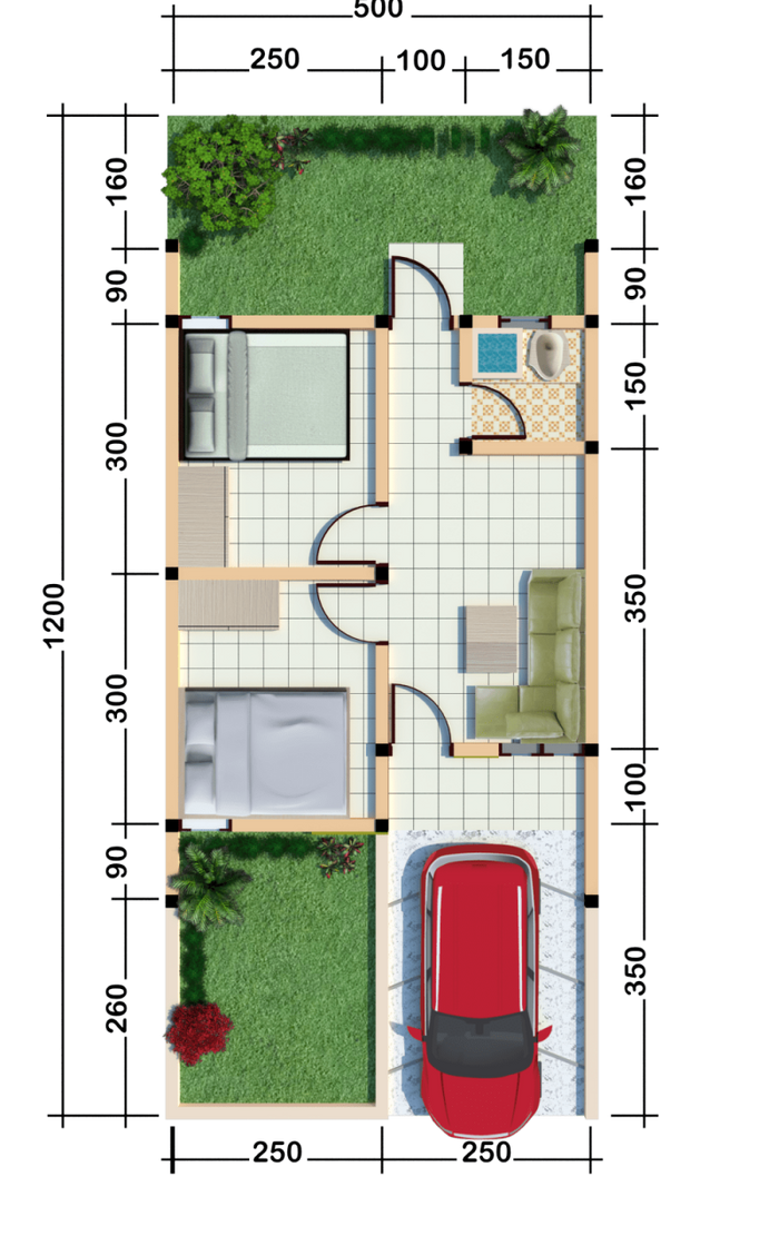 foto denah rumah tipe Subsidi perumahan PURI CIJAMBE