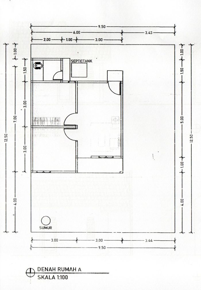 foto denah rumah tipe RSH 36/118 perumahan PURI ARZA 6