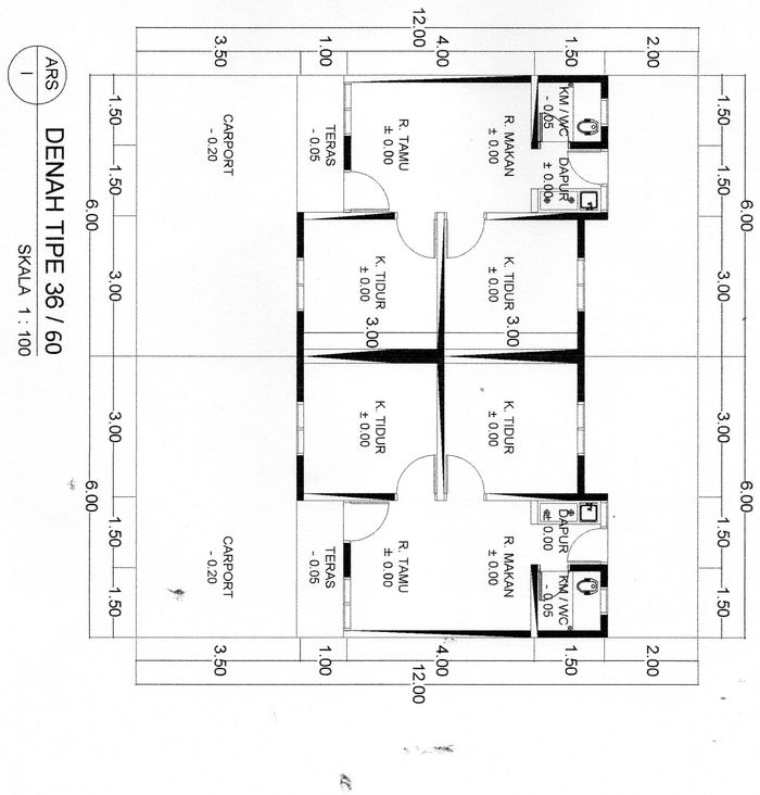 foto denah rumah tipe 36 perumahan Sukohill Rambatan 2