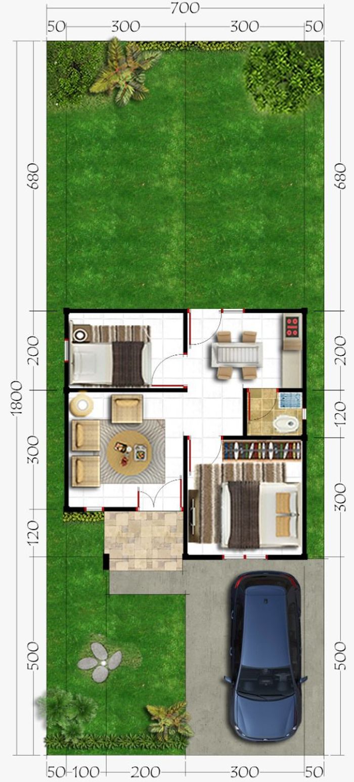 foto denah rumah tipe 36 perumahan MEGA JAYA RESIDENCE 2