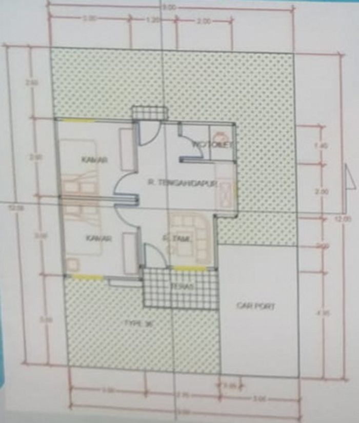 foto denah rumah tipe 36 perumahan DAMAI LESTARI 2