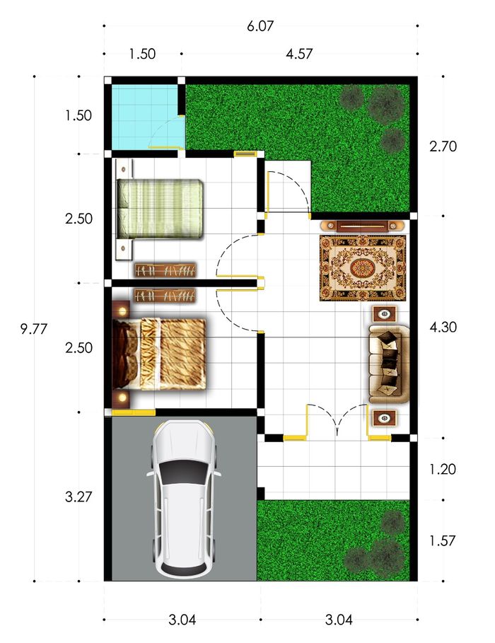 foto denah rumah tipe 36 perumahan GREEN PARE RESIDENCE 3 TAHAP 2