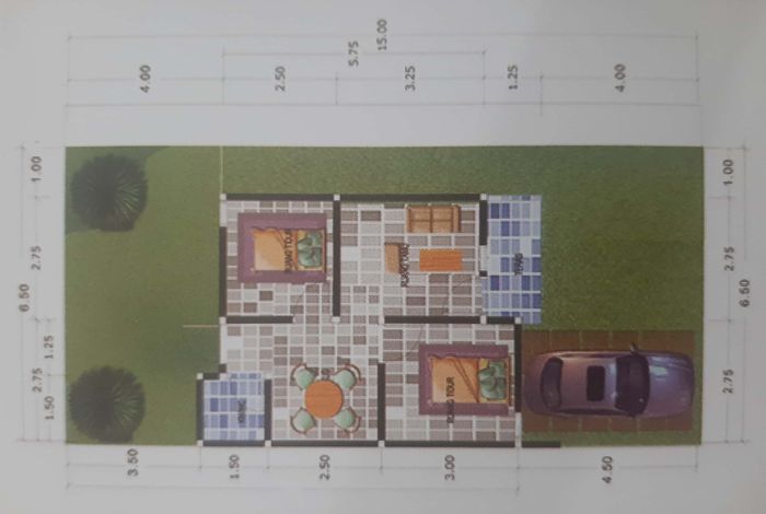 foto denah rumah tipe 36 perumahan PESONA PAAL MERAH