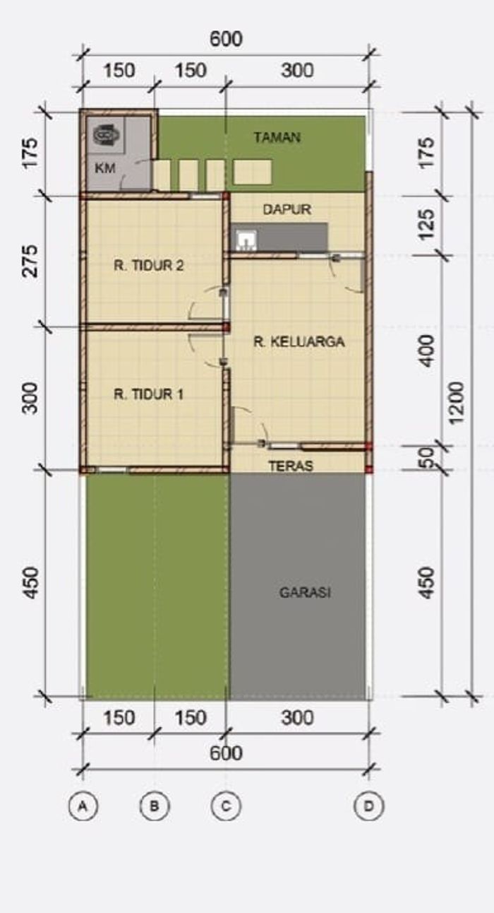 foto denah rumah tipe 36 perumahan PESONA SUKARAYA CITY III