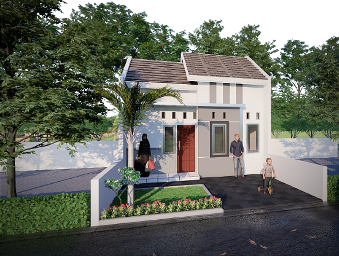 foto tampak rumah tipe 30 perumahan GOTAN REGENCY