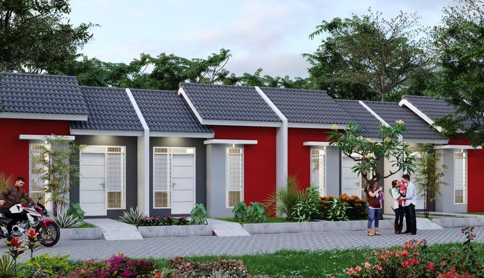 foto tampak rumah tipe RST 21/60 B perumahan KOTA MANDIRI BEKALA