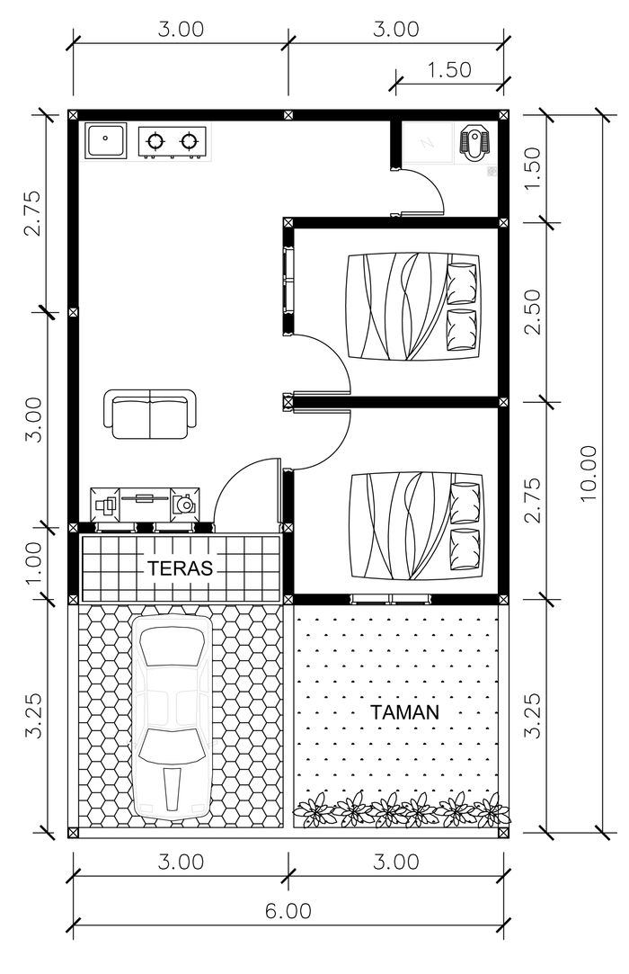 foto denah rumah tipe 36/60 perumahan GRIYA SIGONG AMANAH