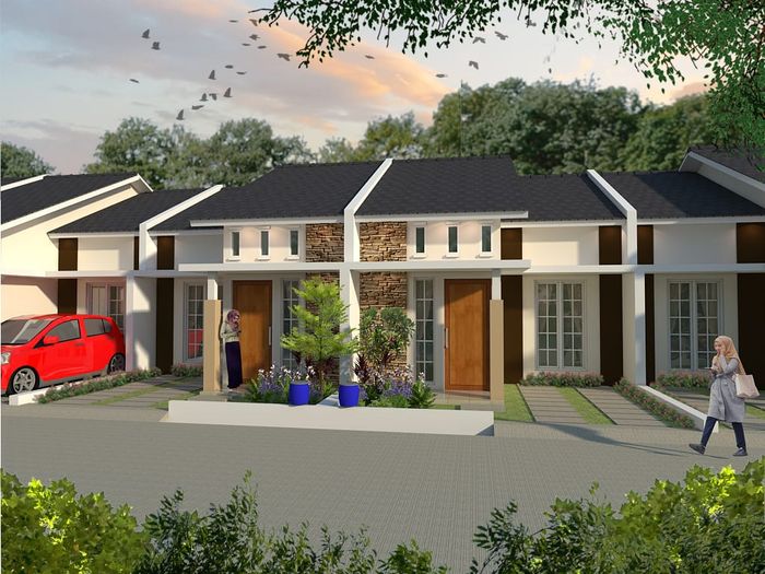 foto tampak rumah tipe ARESYA perumahan ARCADIA RESIDENCE