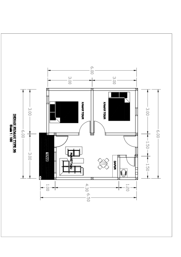 foto denah rumah tipe 36 subsidi perumahan LANEFA MITRA REGENCY
