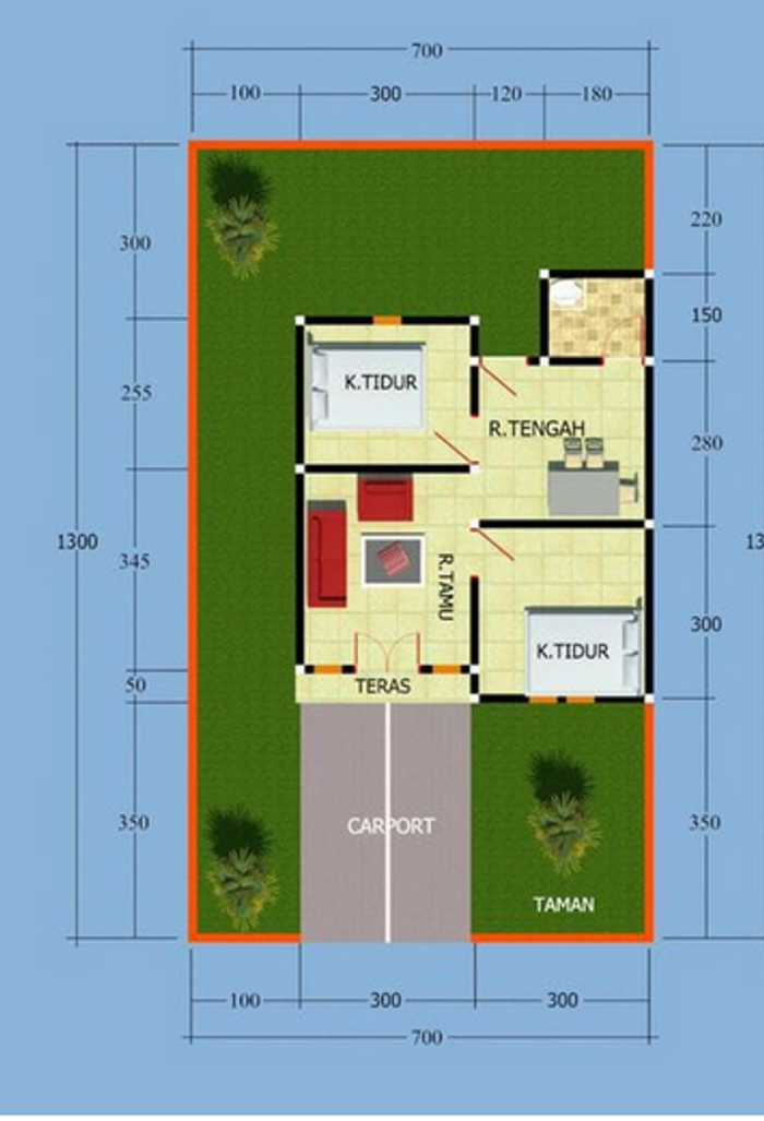 foto denah rumah tipe 36 perumahan TAPERA KENDARI TAHAP 3