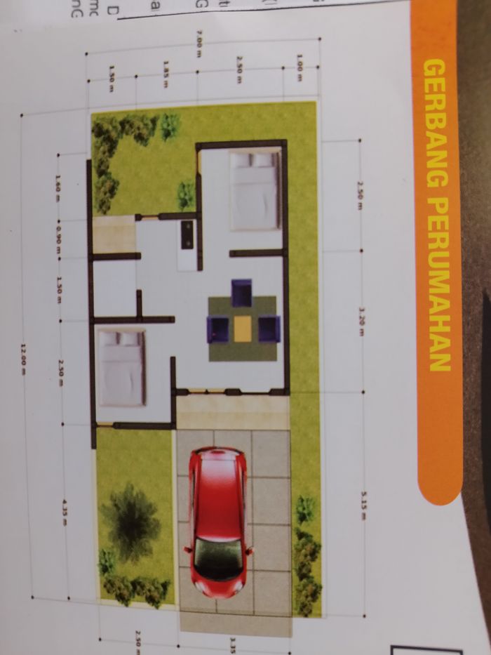 foto denah rumah tipe PINUS perumahan PERUMAHAN CATUR RESIDENCE 2