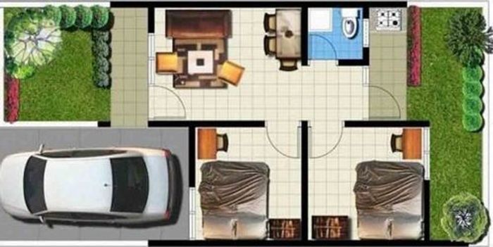 foto denah rumah tipe 36 perumahan Berlian Kuok Sejahtera