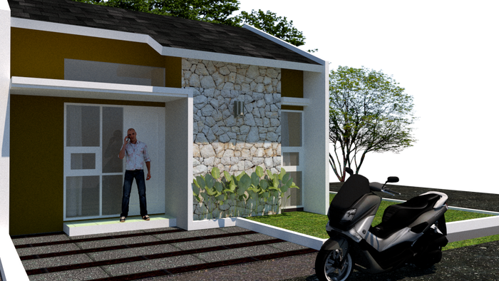 foto tampak rumah tipe 36/90 perumahan BERKAH CARINGIN GARDEN