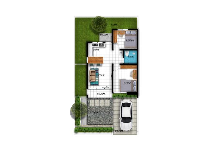 foto denah rumah tipe 40/105 perumahan PARAMADINA RESIDENCE