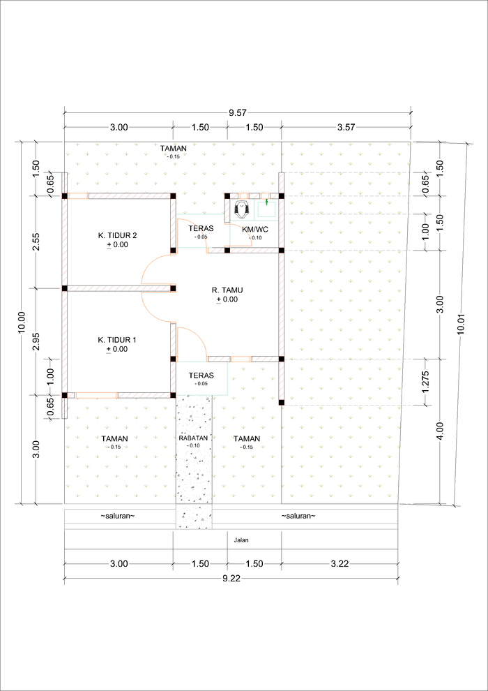 foto denah rumah tipe F26-14 perumahan Kepuren Residence (Kepuren)