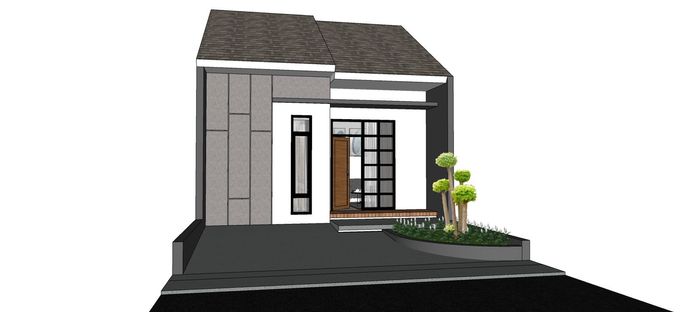 foto tampak rumah tipe 36/66 perumahan Artha Palace Cibenda Village
