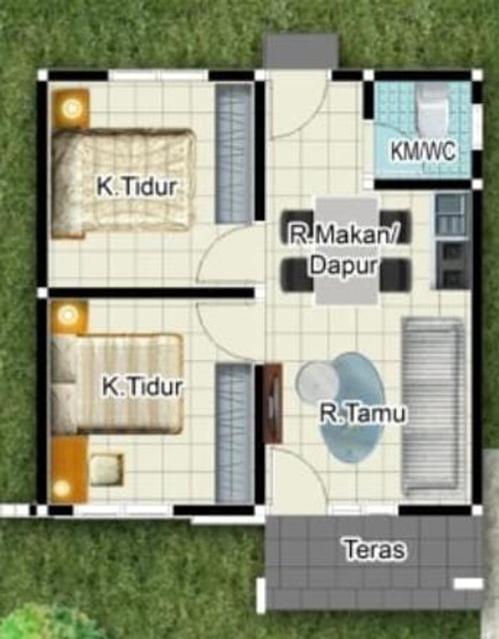 foto denah rumah tipe 36 perumahan KIRANA RESIDENCE II. TAHAP 2