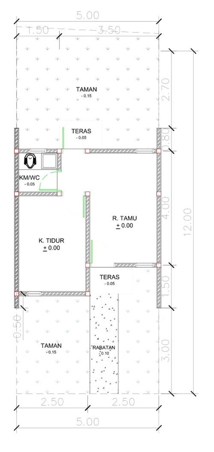 foto denah rumah tipe F07-16 perumahan Puri Anggrek Serang 4 Teritih