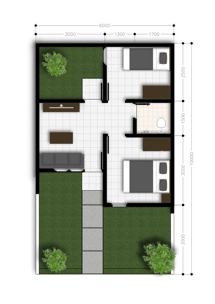 foto denah rumah tipe 28/60 perumahan VILLA DELIMA RESIDENCE