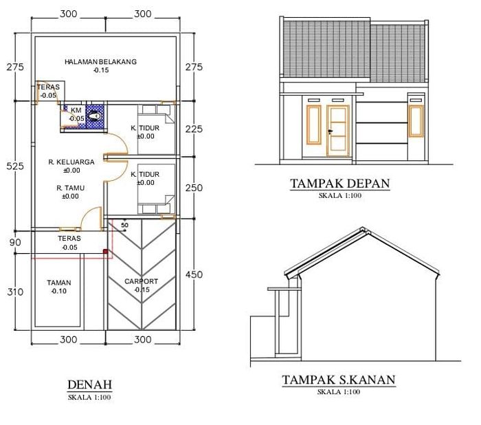 foto denah rumah tipe 30/72 perumahan Sinar Siliwangi Regency