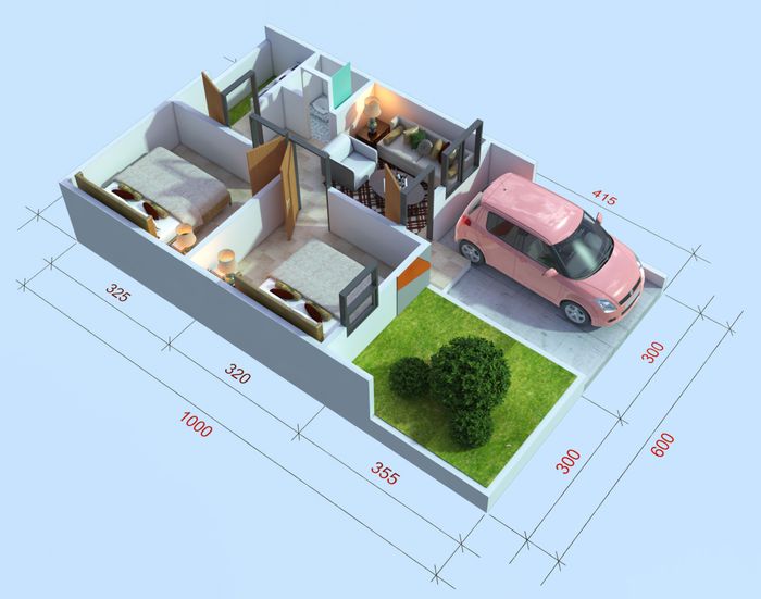 foto denah rumah tipe 34/60 perumahan KARISMA RESIDENCE BANYURESMI III