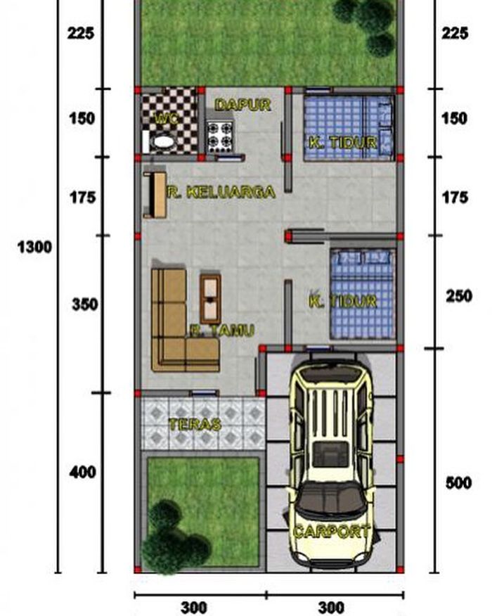 foto denah rumah tipe 36/72 perumahan cahaya purwa asri tahap 2