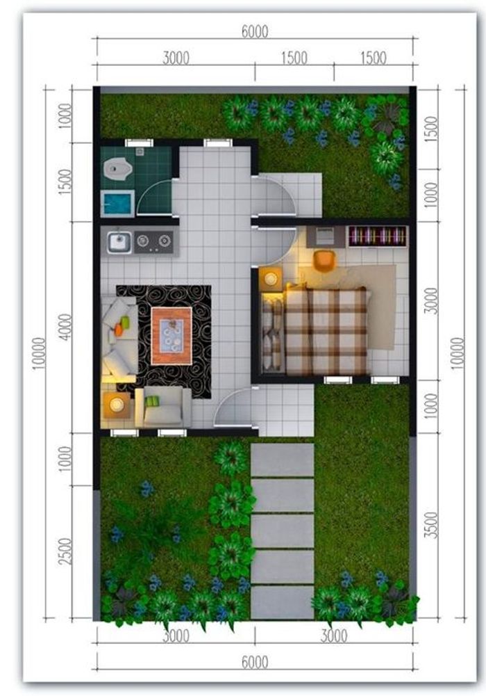 foto denah rumah tipe 36/72 perumahan PROTANMAS SAMOLO INDAH CIANJUR