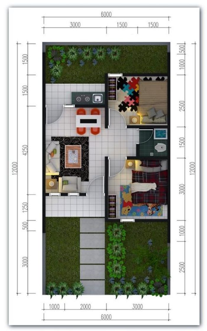 foto denah rumah tipe 27/60 perumahan PROTANMAS SAMOLO INDAH CIANJUR