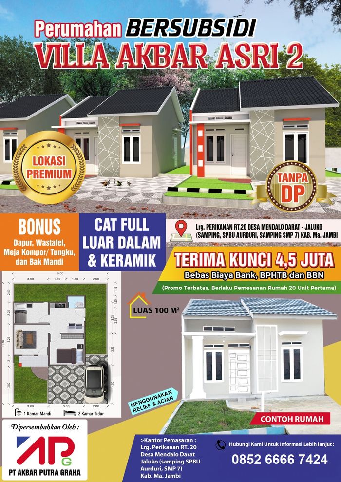 foto tampak rumah tipe 36 perumahan VILLA AKBAR ASRI 3