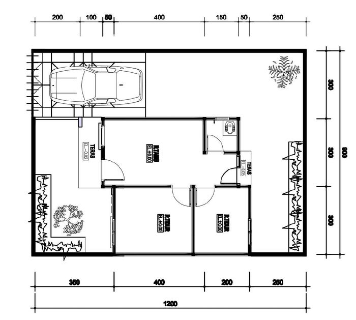 foto denah rumah tipe 36/108 perumahan PERUMAHAN PERMATA BIRU