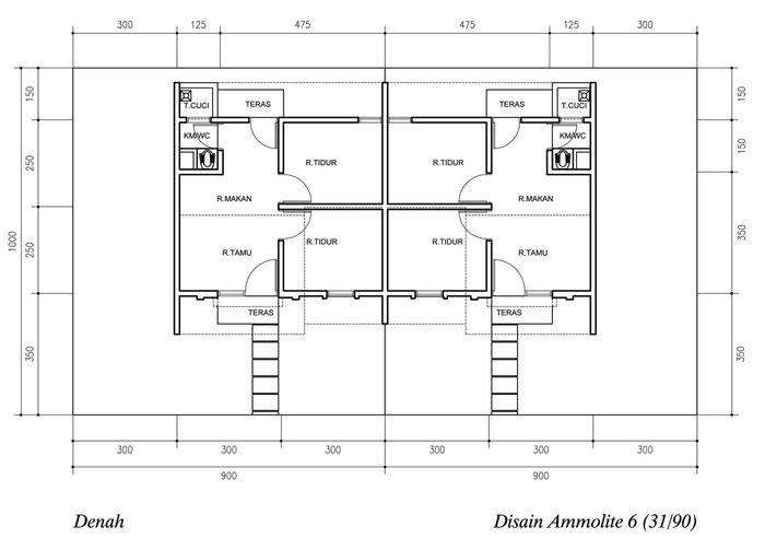 foto denah rumah tipe 31 AMMOLITE 6 perumahan PERMATA NUSA INDAH CIBITUNG TAHAP III
