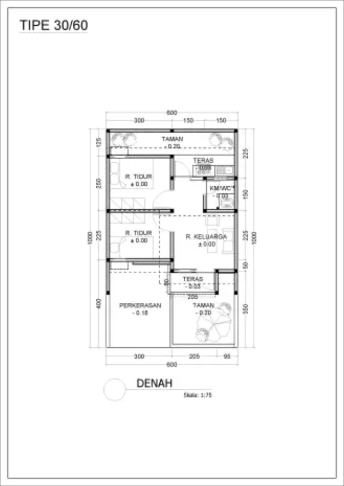 foto denah rumah tipe 30/60 perumahan GREEN SRIMAHI RESIDENCE 2 TAHAP II