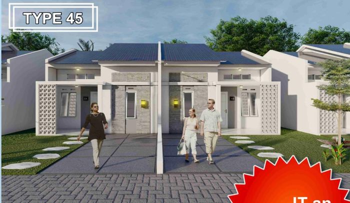 foto tampak rumah tipe 45 perumahan PRIMA ASIA REGENCY