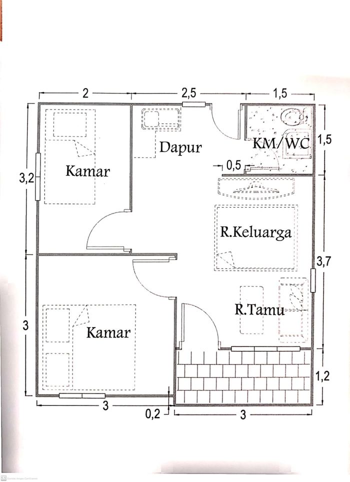 foto denah rumah tipe 36 perumahan PURI TRI-A ASRI