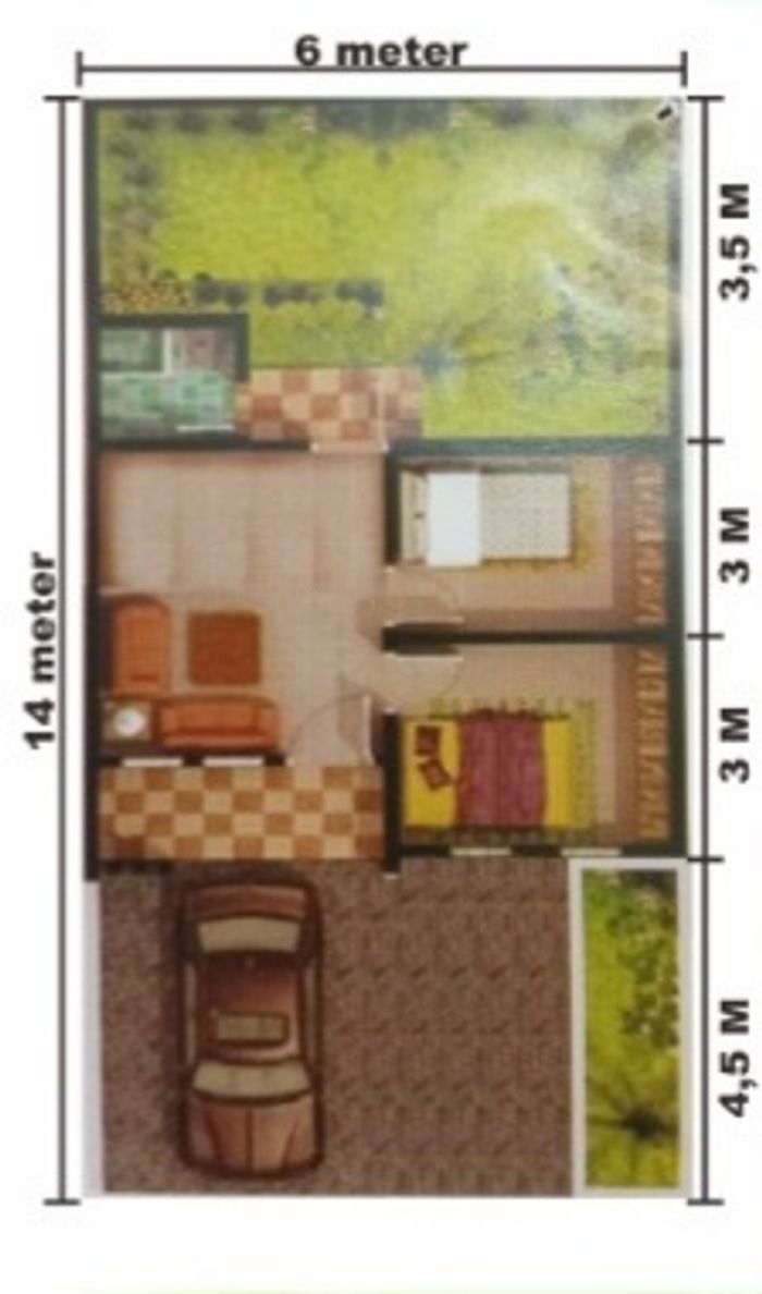 foto denah rumah tipe 36/84 perumahan PESONA KARYA MENCIRIM