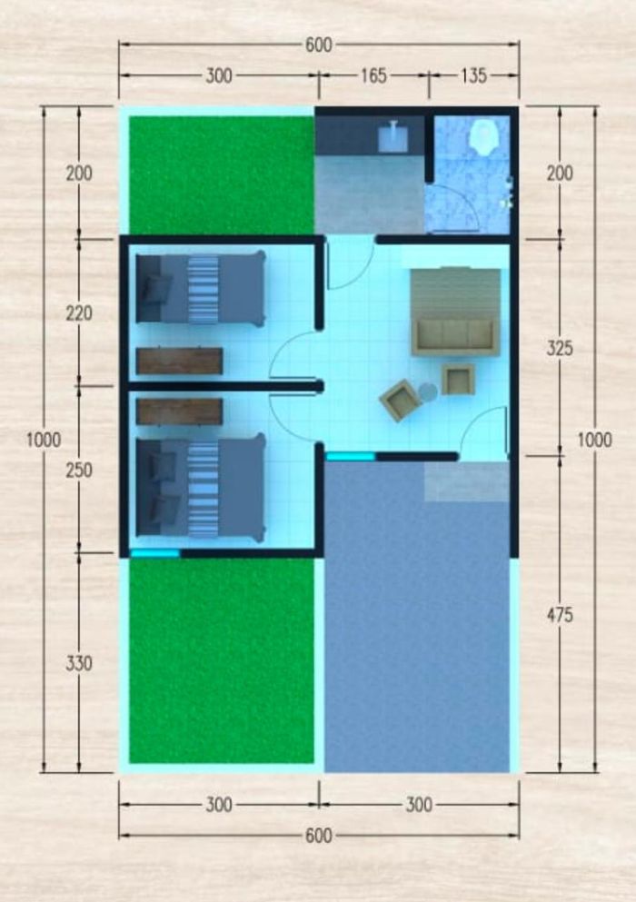 foto denah rumah tipe Subsidi perumahan BANCAR REGENCY 2