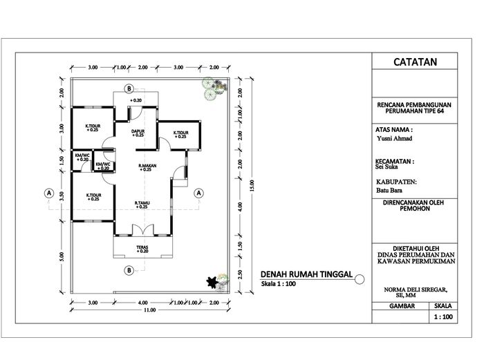 foto denah rumah tipe 64 perumahan AQILA RESIDENCE 2