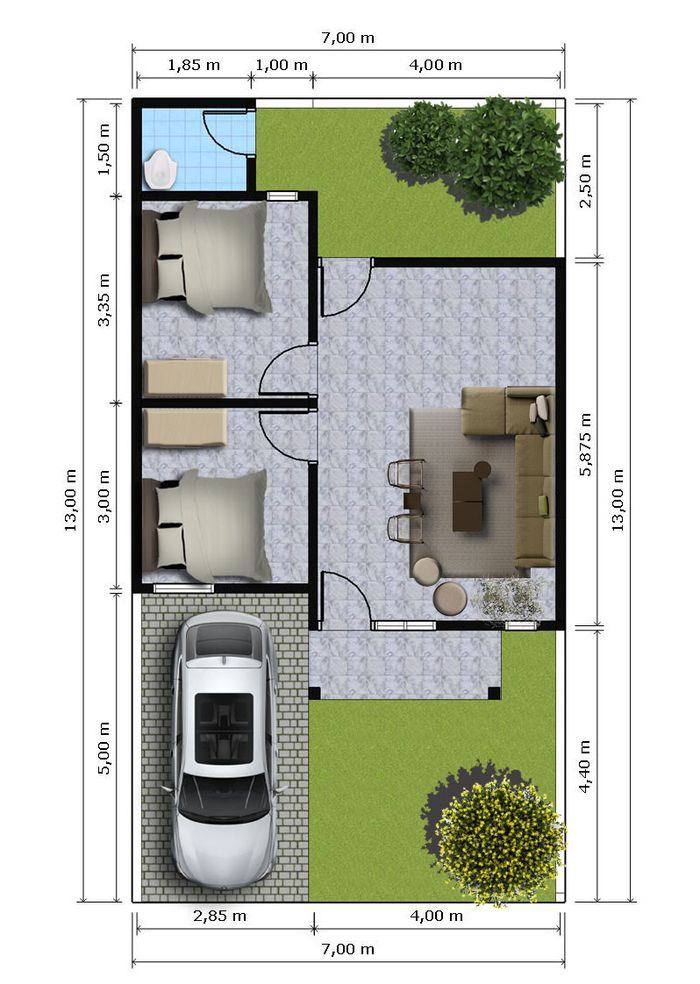 foto denah rumah tipe 45/91 perumahan GRAHA MADANI RESIDENCE