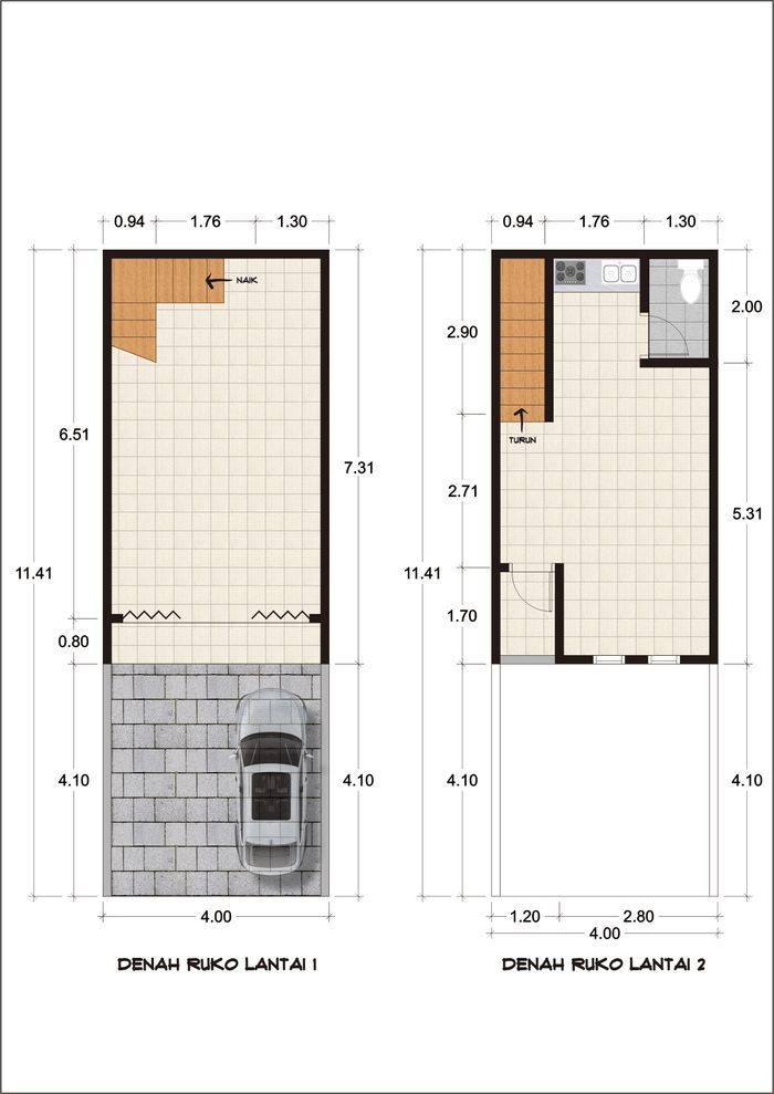 foto denah rumah tipe 55/33 perumahan Ariyana Residence