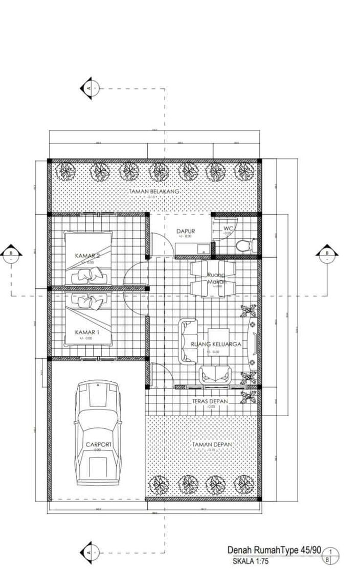 foto denah rumah tipe 36/90 perumahan Bris Residence