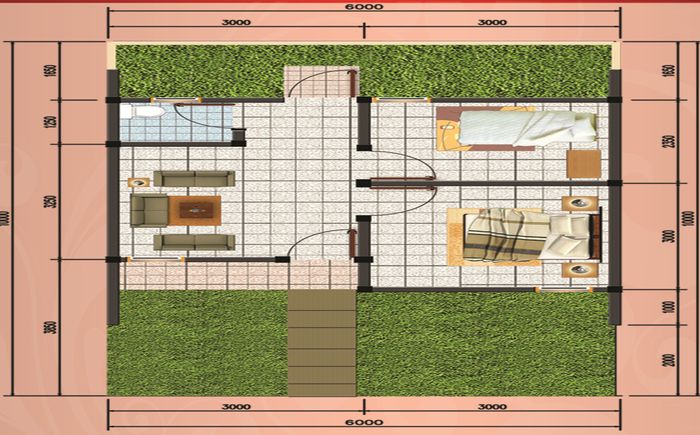 foto denah rumah tipe 30 perumahan Revisi dan Penambahan Cluster Granada Rajeg City