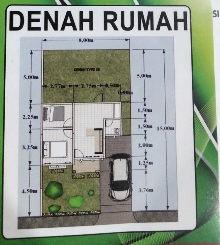 foto denah rumah tipe 36 perumahan VILLA RAYHANA 2