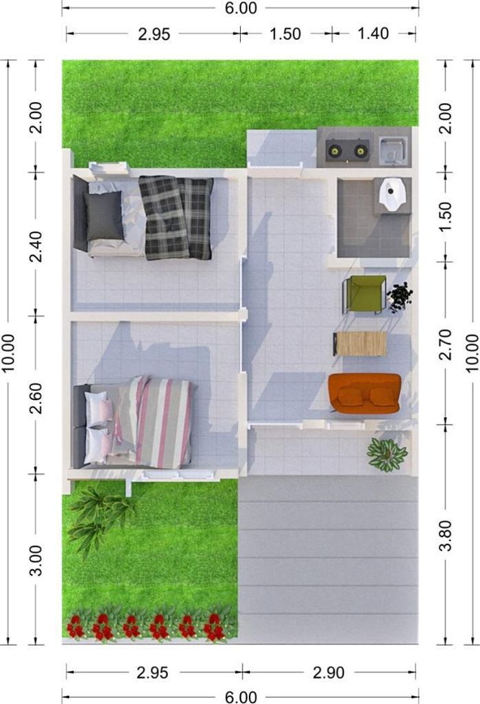 foto denah rumah tipe 29/60 perumahan Graha Sabrina 4